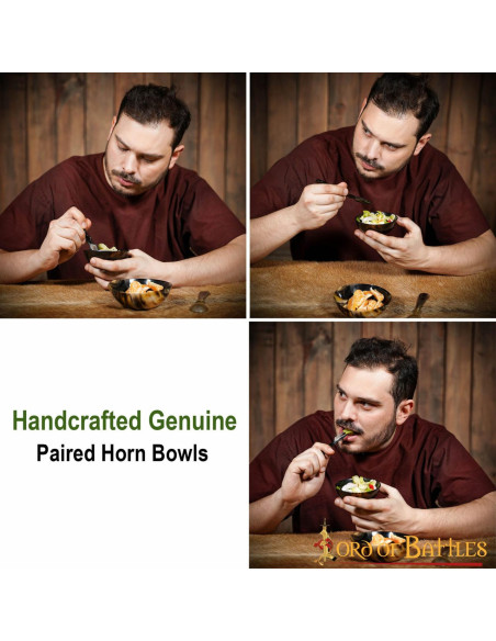 Set 2 bols vikings médiévaux à manger