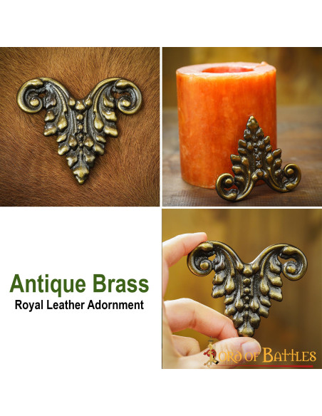 Ornement floral médiéval pour cuir ou...