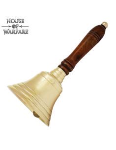 Cloche de crieur public en laiton et bois