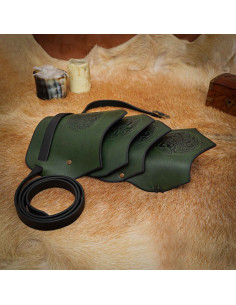 Epaulière cheval celtique en forme d'écailles - Vert 2