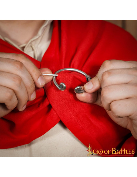 Fibule Viking nickelée pour vêtement