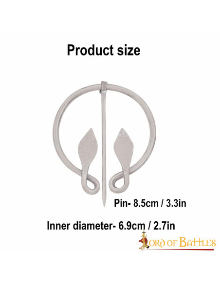 Broche feuille celtique en acier...