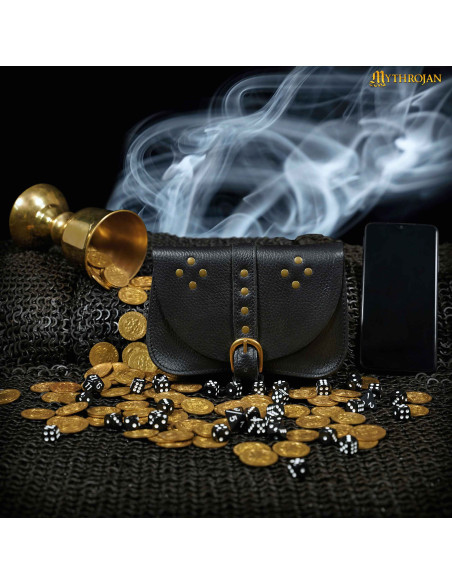 Sac médiéval noir, type sac banane,...