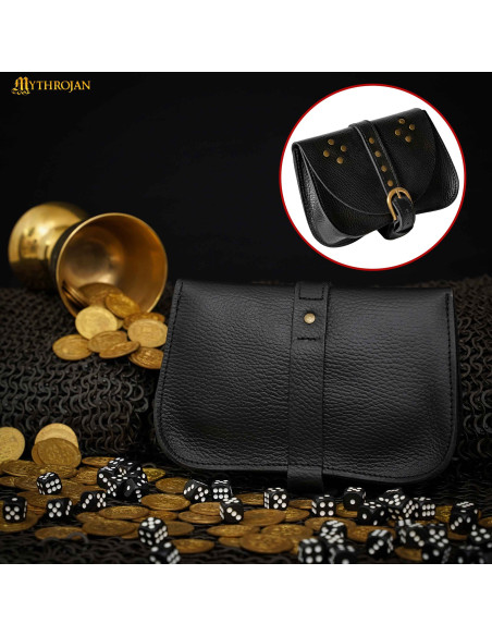 Sac médiéval noir, type sac banane,...