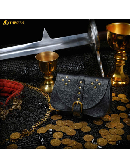 Sac médiéval noir, type sac banane,...