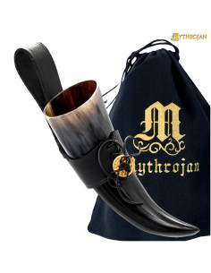 Petite corne à boire Viking avec baudrier (150 ml.)