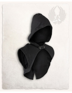 Couvre-épaule à capuche médiéval Galatée - noir