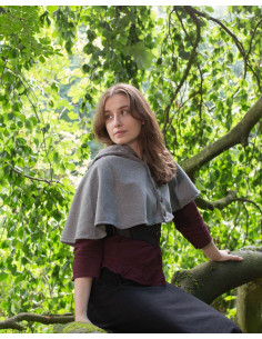 Épaulière médiévale Notker avec capuche - gris