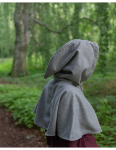 Épaulière médiévale Notker avec capuche - gris 2