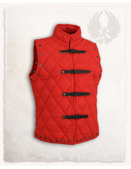 Gambeson médiéval Arthur rouge sur toile