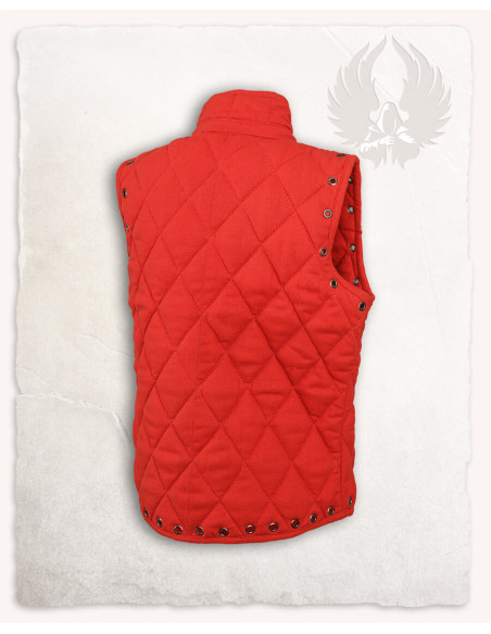 Gambeson médiéval Arthur rouge sur toile