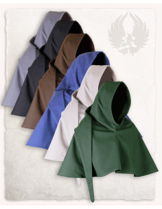 Gugel médiéval en coton noir modèle Benson 2