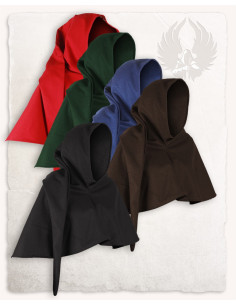 Gugel médiéval en laine noire modèle Benson 2