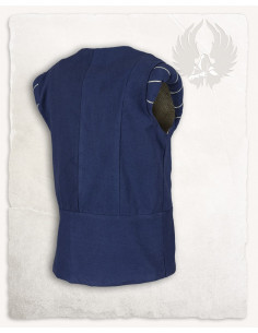 Gilet doublet médiéval Geoffrey en toile bleue 2
