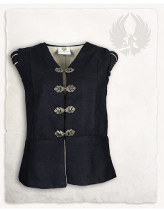 Gilet doublet médiéval Geoffrey en toile noire
