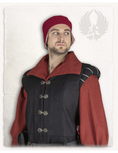 Gilet doublet médiéval Geoffrey en toile noire 2
