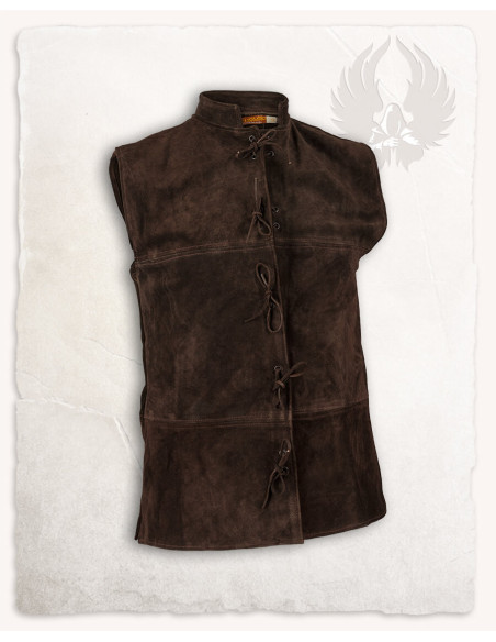 Gilet Renaissance Laertes en daim marron