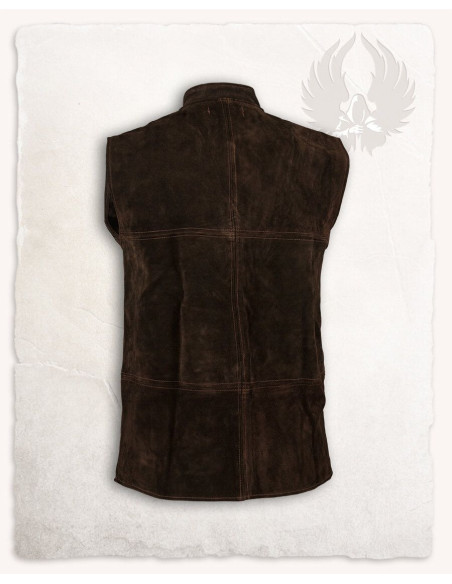 Gilet Renaissance Laertes en daim marron