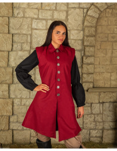 Gilet Tilly médiéval en coton - bordeaux
