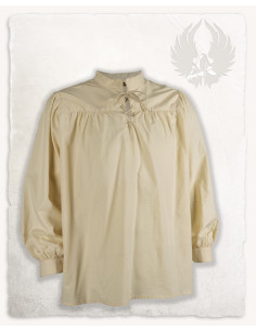 Chemise médiévale Roland en crème, unisexe