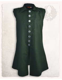 Gilet Tilly médiéval en coton - vert 2