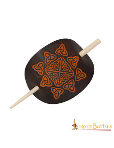 Broche à cheveux en cuir avec barrette en os véritable