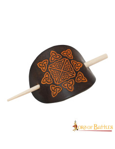 Broche à cheveux en cuir avec barrette en os véritable 2