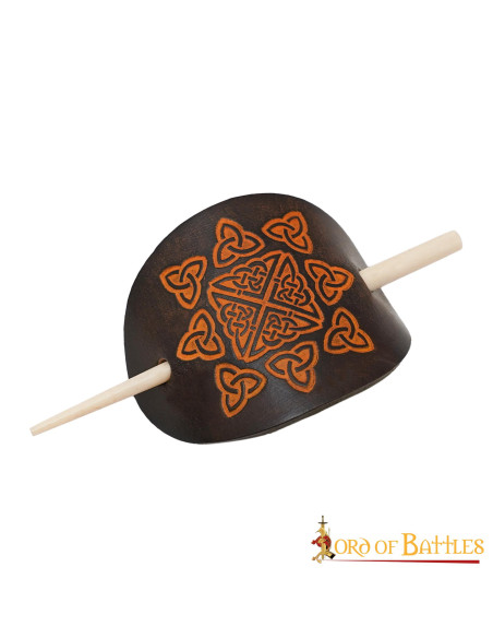 Broche à cheveux en cuir avec...