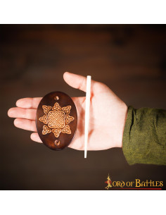 Broche à cheveux en cuir marron avec barrette en os...