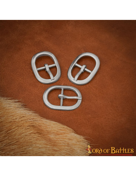 Lot de 3 petites boucles ovales en acier