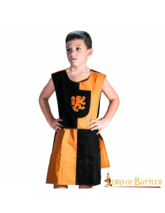 Tabard enfant bouclier Lion Rampant, jaune-noir