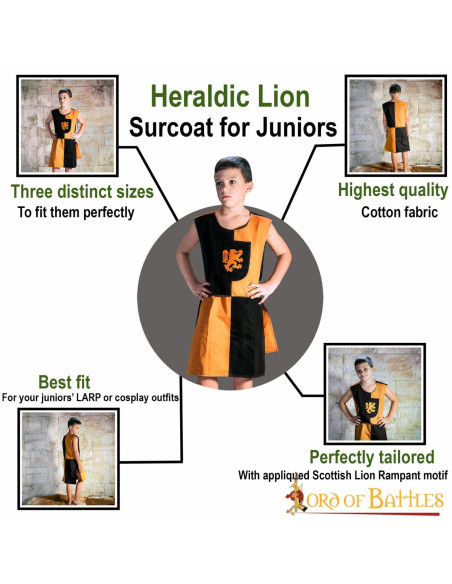 Tabard enfant bouclier Lion Rampant,...