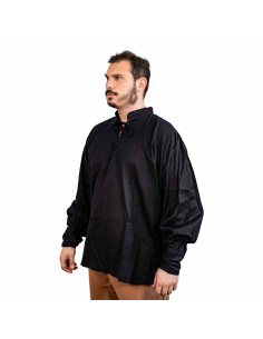 Chemise pirate classique ou Renaissance, coton noir