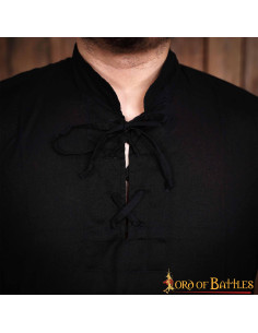 Chemise pirate classique ou Renaissance, coton noir 2