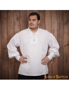 Chemise pirate classique ou Renaissance, coton blanc