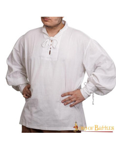 Chemise pirate classique ou Renaissance, coton blanc 2