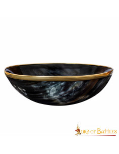 Bol en corne médiévale bord en laiton authentique 2