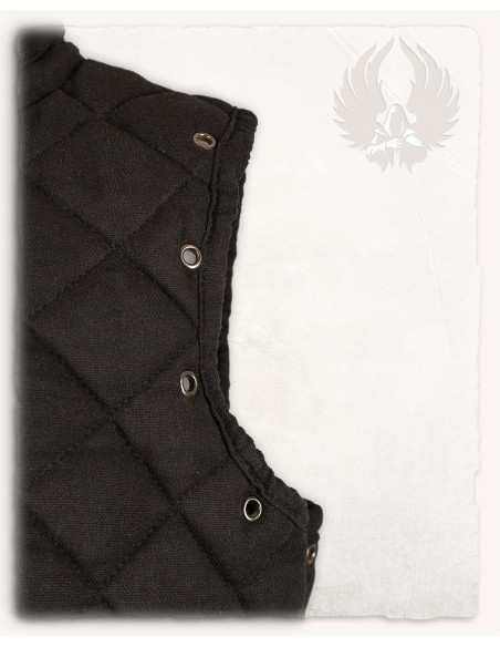 Gambison long noir médiéval sans manches