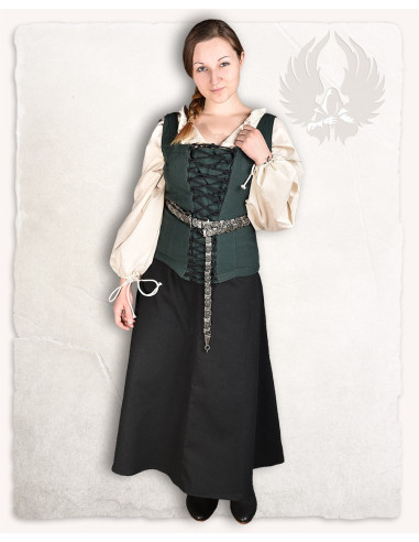 Jupe médiévale en coton noir, modèle Sina