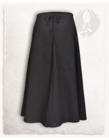 Jupe médiévale en coton noir, modèle Sina