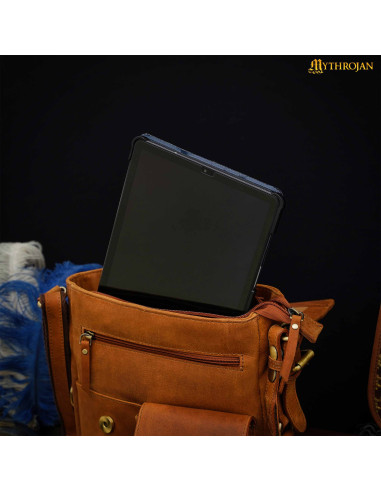 Sac voyageur design celtique en cuir marron