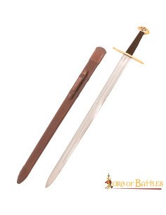 Épée fonctionnelle templière à une main avec pommeau en noyer