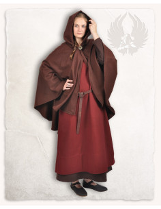 Cape courte en laine femme Kim - Marron 2