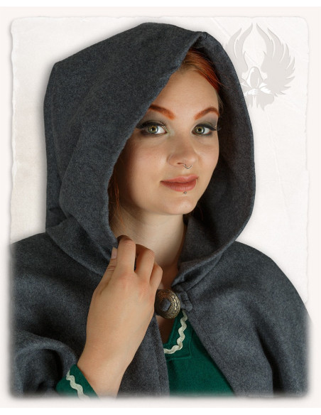 Cape courte en laine femme Kim - Gris