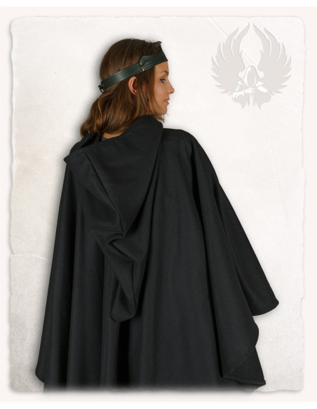 Cape courte en laine femme Kim - Noir