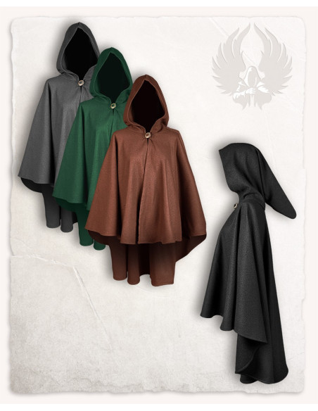 Cape courte en laine femme Kim - Noir