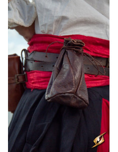 Pochette en cuir marron pour pièces Bounty Hunter