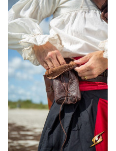 Pochette en cuir marron pour pièces Bounty Hunter 2