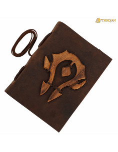 Journal en cuir marron Par La Horde, World of Warcraft