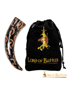 Corne de bœuf pour boire motif demi-lunes